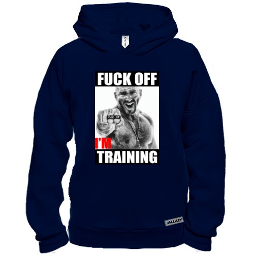Худи BASE с агрессивным мужчиной и надписью «F*ck off, i'm training»